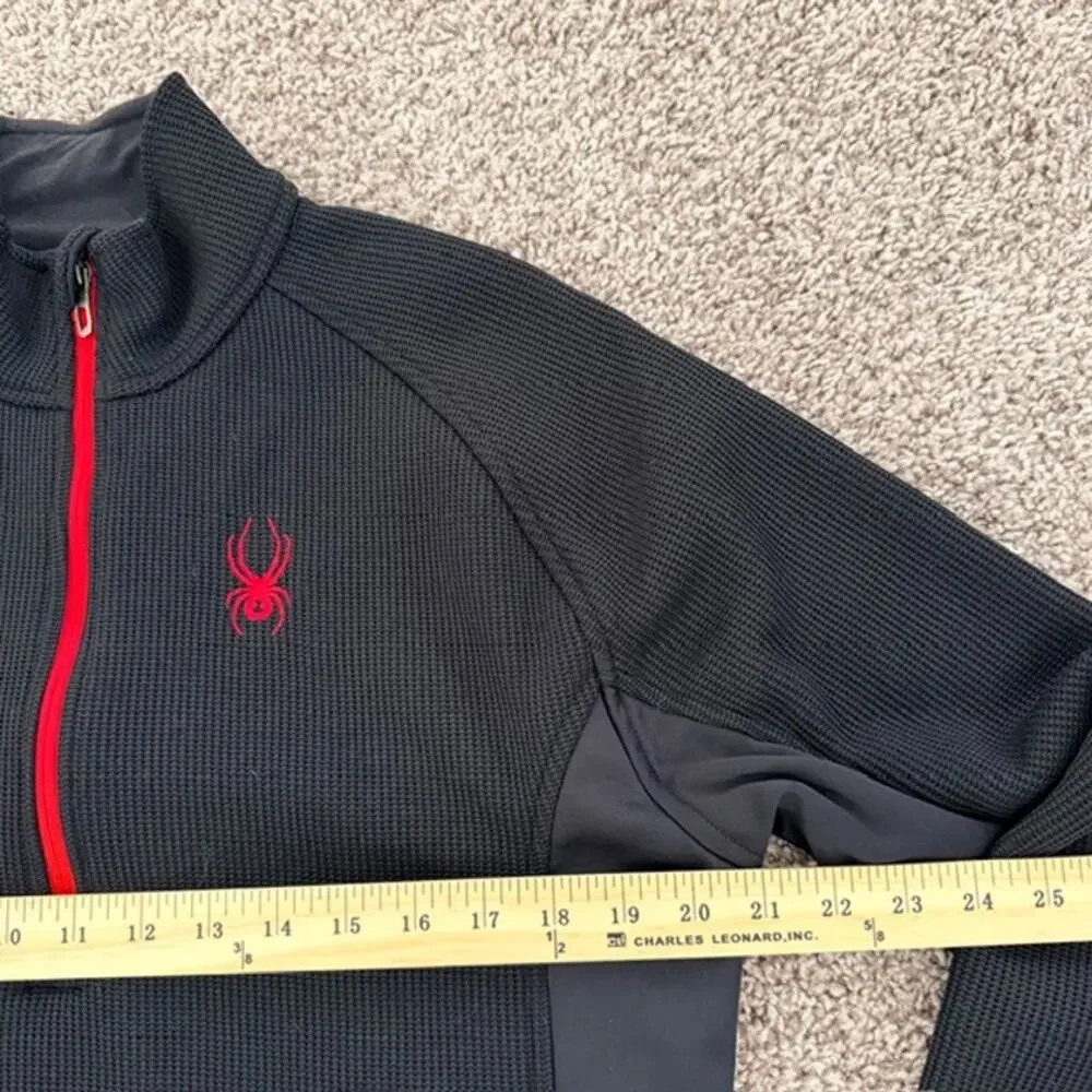 Spyder‎ Boundless 1/4 Zip Black Pullover with Red Logo Athletic Men's Medium